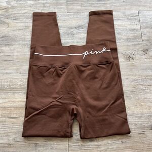 Victoria's Secret PINK Active High Waist Full Length Ribbed Legging Brown Medium